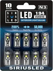 Ralbay Extremely Bright 3030 Chipset LED Bulbs for Car Interior Dome Map Door Courtesy License Plate Lights Compact Wedge T10 168 194 2825 Xenon White Pack of 10
