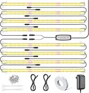 Relassy Plant Lamp LED Full Spectrum, Grow Lamp Strips, Grow Light Full Spectrum LED with Auto Timer 12/6/3H, Dimmable Plant Light for Indoor Plants Greenhouse (8/Pack)