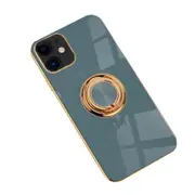 Grey Luxury Shockproof Silicone Ring Case Stand Cover For iPhone 14 13 12 11 Pro Max