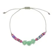 New Girls Kids Adjustable Soft Clay/Resin Beaded Habiscus Bracelet