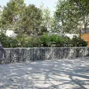 Gabion Basket with Cover Retaining Wall Gabion Cage Galvanised Iron vidaXL