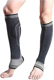 [LANREN] 1 Shin Guard Leg Sports Basketball Leggings Running Compression Calf Guard Football Warmers Sleeves Climbing Soccer Long Socks (Color : Beige, Size : Large)
