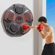 2023 New Upgrade Smart Music Boxing Machine,with LED Lighting Effect Music Boxing Machine,Help You Relieve Stress,for Family Parent-Child Exercise Boxing Machine (Red Light)