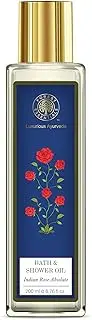 Forest Essentials Indian Rose Absolute Moisture Replenishing Bath and Shower Oil, 200ml - -"Shipping by FEDEX/DHL"