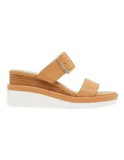 [Jane Debster] Indulge Wedge Sandals in Light Tan Leather
