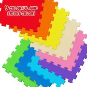 Kid’s Puzzle Play Exercise Mat with EVA Foam 36 Interlocking Tiles 9 Colors NEW