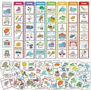 264 Piece Visual Schedule Cards - Daily Routine & Chore Chart for Autism, Toddlers & Kids - Wall Planner with Week Schedule & 299 Hook & Loop Dots