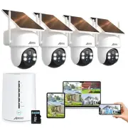 ANRAN 4MP Solar Powered Home Wireless Security Camera System CCTV PTZ Camera