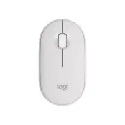 Logitech Pebble Mouse 2 M350s - Tonal White, Slim, Bluetooth, Wireless, Porta AU