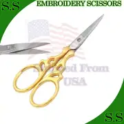 EMBROIDERY SCISSORS 3.5" GOLD PLATED SEWING CRAFT BTS-655