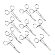 (Lot of 10) 3.5" Mosquito Hemostat Locking Forceps 5 Curved & 5 Straight SS