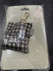 Petshop Nosy Dog Spot Canvas Dog Waste Bag Holder Keychain Dispenser Gingham