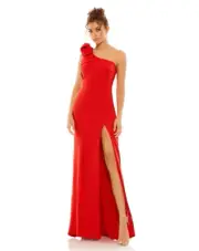 Mac Duggal BOW ONE SHOULDER EVENING GOWN New