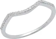 [Dazzlingrock Collection] 0.12 Carat (ctw) DGLA CERTIFIED Round Diamond Ladies Wedding Band Contour Guard Ring, 18K Gold