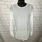 NFL All Sport Couture White Sheer Mesh Long Sleeve Top Adjustable NWT Size Large