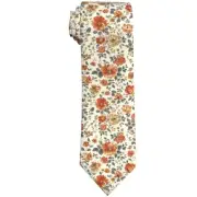 DEKIFNHG Floral Men'S Tie Funny Neckties Wedding One Size Orange Floral2