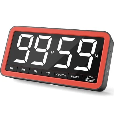 VOCOO Digital Kitchen Timer with 7.8” Extra Large Display, Magnetic LED, with...