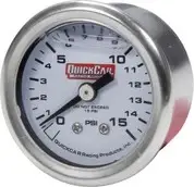 QuickCar Pressure Gauge 0-15 PSI 1.5in Liquid Filled 611-9015