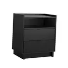 Simply Modern Nightstand Bedside Table, Black Nightstand for Simple Black