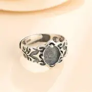 Ring Setting for 7x9mm Oval Cabochons 925 Silver Adjustable Band Ring Base