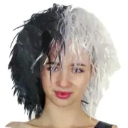 Womens Cruella de Vil Black and white Wig Party Costume Fancy Dress up Hairs