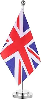 Generic British Desk Flag with Base Uk Flag Table Decoration for Office Home Compact for Elegant Display at Events Celebrations for Office Decor