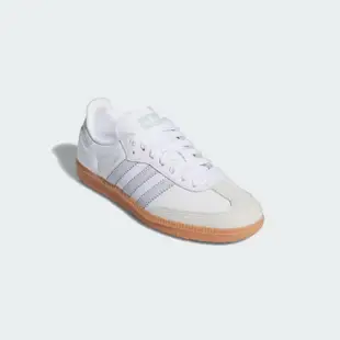 【adidas 愛迪達】SAMBA OG 運動休閒鞋(IE0877 女鞋 運動鞋 ORIGINALS經典休閒鞋 雲白色x光暈藍)