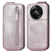 For Realme 12 Shockproof Cell Phone Case Zipper Wallet Leather Cover with Vertical Flip Design