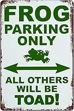 Frog Parking Only Funny Bar Wall Decor Home Decor Retro Sign Tin Sign 12 X 8 Inches