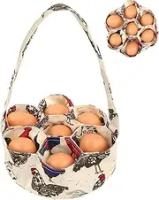 Egg Bags Hossmily Egg Basket Mini Egg Collecting Basket Egg Gathering Basket with 7 Pouches for Farmhouse Chicken Hen Duck Goose Housewife Garden Transporting Storage- 1 Pack