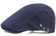 Newsboy Hats for Men Flat Cap Cotton Adjustable Breathable Irish One Size Navy
