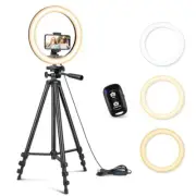 Sensyne 12'' Ring Light with 50'' Extendable Tripod Stand LED Circle Lights w...