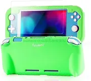 Teyomi Protective Case Compatible with Nintendo Switch Lite, Silicone Protective Cover for Nintendo Switch Lite with Tempered Glass Screen Protector, 4 Pcs Thumb Grips & 2 Game Cartridges(Green)