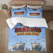 v6441 Bed Sheets Bedding How to Train Your Dragon 3-Piece Bedding Set1 Quilt Cover +2 Pillowcases For Kids Boys Girls Adult Cartoon Warm Cute Fashion