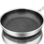 NNEOBA Tri-Ply 316 Frying Pan 32cm Double-Sided Honeycomb Skillet Silver