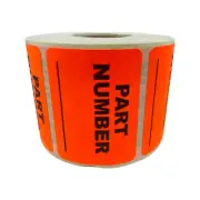 1000 Part Number QC Red Inventory Control Warehouse Label Stickers 1.5" x 2"