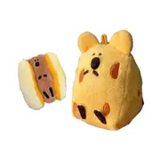 Cute Cartoon Plush Cheese Dog Doll Keychain Hanging Ornaments Bag Decoration