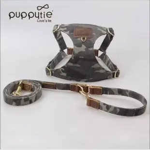 【puppytie】寵物胸背帶+牽繩 M 大碼迷彩 森林綠(狗狗胸背/狗牽繩/大型犬胸背/防暴衝胸背帶)