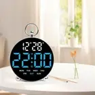 Temperature Electronic Alarm Clock Round Digital LED Clocks for Bedroom