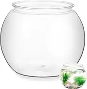 Transparent Round Fish Tank Fish Bowl Small Fish Tank Canister Goldfish Tank Tap Clear Fish Tank Clean Clear Aquarium Tank Decorative Betta Tank Plastic Aquarium Tank The Pet White Generic