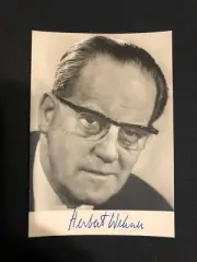 Vintage 1970s HERBERT WEHNER Autopen Signed West Germany Politician 4x6 Postcard