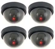 Dummy Fake Dome Surveillance Security Camera LED Flashing Light 4-Pack