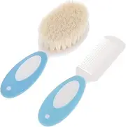 TOYANDONA Baby Shampoo Brush Set 2pcs Kids Hair Comb Soft Wool Bristles Hair Brush for Newborn Toddler and Infant