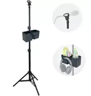 LINCO Adjustable Microphone Stand with Clamp-On Bottle Rack Tray & Carrying Bag