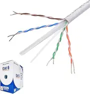Cable Matters [UL Listed] 10Gbps in-Wall Riser Rated (CMR) 23AWG Bare Copper Cat6 Ethernet Cable - 500ft, Cat 6 Ethernet Cable Spool, Cat 6 Cord Bulk, White
