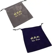 2Pcs storage bag travel container portable hair dryer case Hair Dryer Storage Pouch travel jewelry bag hair dryer container hair dryer drawstring bag velvet make up Hotel Supplies