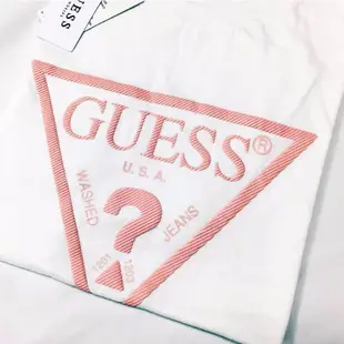 GUESS LOGO TEE 短T 短袖 白 粉紅 條紋 倒三角 問號 韓國 百搭 經典 NI2K6425 IMPACT