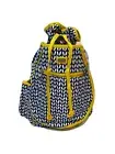 Ame And Lulu Women's Tennis Backpack Vine Canvas Gear Bag NEW Navy Yellow White