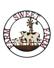 Laser Cut Cow Farm Sweet Farm Wall Art 60cm