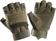 [ANDRESLAD] Outdoor Fitness Men's Half-Finger Cycling Anti-Slip Winter Riding Olive Green m